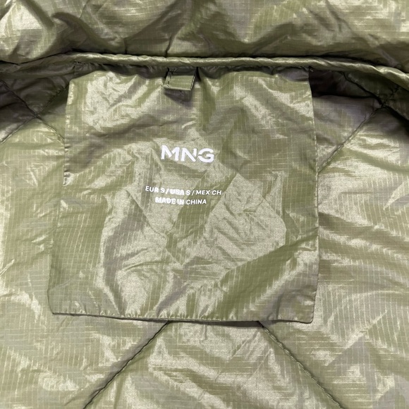 Mango Green Olive Quilted Ultralight Puffer Jacket Coat Packable - Small - Picture 10 of 15